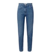 Elisabetta Franchi Glittrande Paljett Denim Slim Fit Byxor Blue, Dam