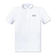 Emporio Armani EA7 Bomullspolo med tryckt logotyp White, Herr