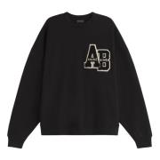 Anine Bing Svart Oversized Letterman Sweatshirt Black, Dam