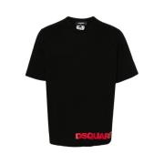 Dsquared2 Svart Logo Print T-shirt Black, Herr