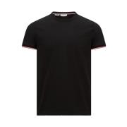 Moncler T-shirt med trikåkant - Svart Black, Herr