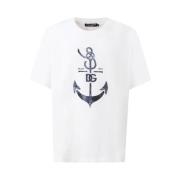 Dolce & Gabbana Marina Print Bomull T-shirt White, Herr