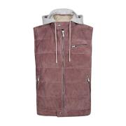 Eleventy Mocka Huva Vadderad Sportig Gilet Red, Herr