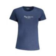 Pepe Jeans Blå Bomull Tryckt Logotyp T-shirt Blue, Dam