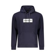 Napapijri Blå Bomull Huvtröja Sweatshirt med Tryck Blue, Herr