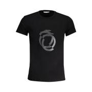 Trussardi Svart Bomull Tryck Logo T-shirt Black, Herr