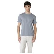 Eleventy Jersey Bomull Crewneck T-shirt Gray, Herr