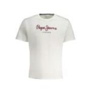 Pepe Jeans Tryckt Bomull T-shirt, Tyg White, Herr