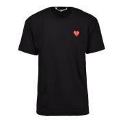 Comme des Garçons Play Bomull Play T-shirt Black, Herr