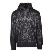 Calvin Klein Jeans Mysig Sweatshirt i Bomullsblandning Black, Herr