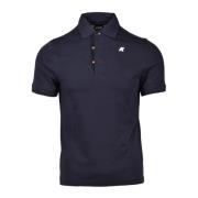 K-Way Bomull Elastan Polo Tröja Blue, Herr