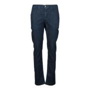 Jacob Cohën Bomull Linne Blandning Stretch Jeans Blue, Herr