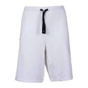 Blauer Bomullsblandning Bermuda Shorts White, Herr