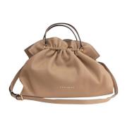 Ermanno Scervino Beige Axelväska med Logodetalj Beige, Dam