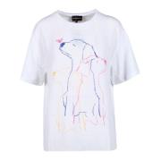 Emporio Armani Bomull T-shirt med Stiligt Design White, Dam