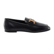 Tod's Stilig läderloafer med metallspänne Black, Dam