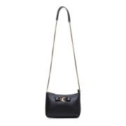 Salvatore Ferragamo Svart läderkedjeryggsäck Black, Dam