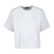 Elisabetta Franchi Bomull T-shirt med unik stil White, Dam