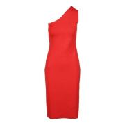 Sportmax Damklänning i Viskos Polyester Blandning Red, Dam