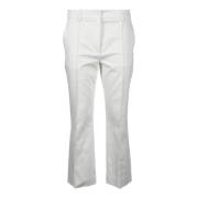 Sportmax Bomull Elastan Byxor White, Dam