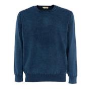 Cashmere Company Herr Cashmere Patch Pullover Sweater Blue, Herr