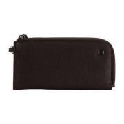 Piquadro Läderclutch plånbok med dragkedja Brown, Dam