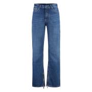 Off White Straight-leg Jeans med Sidoficka Blue, Herr