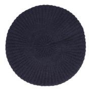 Roberto Collina Räfflad Stickad Ull Beret Blue, Dam