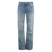 Amiri Förstörd Effekt Straight-Leg Jeans Blue, Herr