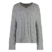 Michael Kors Alpaca Blend V-Neck Sweater Gray, Dam