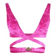 Versace Chenille Triangel Bikini Topp Pink, Dam