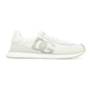 Dolce & Gabbana Låga sneakers med mockainsatser White, Dam