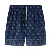 Palm Angels Hav Paisley Badshorts Blue, Herr