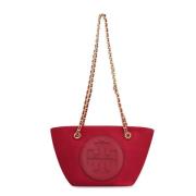 Tory Burch Nylon Messenger Väska med Kedja Rem Red, Dam