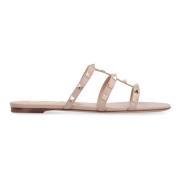 Valentino Rockstud Läder Slides Pink, Dam