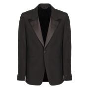 Givenchy Slim Fit Ulljacka med Satinkrage Black, Herr