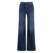 Mother Roller Flared Jeans med Metaldetaljer Blue, Dam