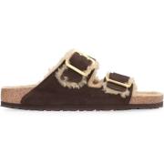 Birkenstock Shearling slides med pälsfoder Brown, Herr