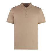 Burberry Bomull Polo Skjorta med Ribbade Kanter Beige, Herr