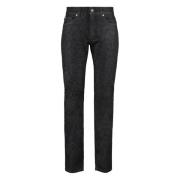 Versace Slim Fit Jeans med Metallknappar Black, Herr