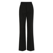 Dolce & Gabbana Pin-striped Wool Trousers Black, Dam