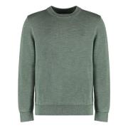 Gant Räfflad Bomull Crew-Neck Tröja Green, Herr