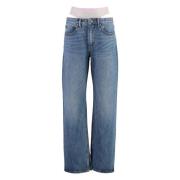 Alexander Wang Straight-leg jeans med bakre logomärke Blue, Dam