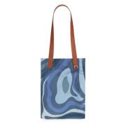 Emilio Pucci Fiamme Print Toteväska Blue, Dam