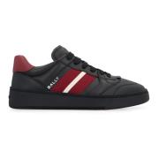 Bally Läder lågtop sneakers med kontrast häl Black, Herr