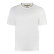 Golden Goose Kristallbroderad bomull T-shirt White, Dam