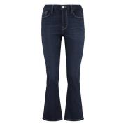 Frame Mini Boot Boot-Cut Jeans med Kontrastsömn Blue, Dam