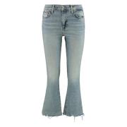 7 For All Mankind Farade Jeans - Höga midja, utsvängda Blue, Dam