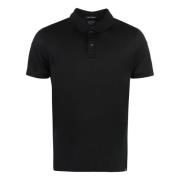 Paul & Shark Bomull Polo Skjorta med Ribbad Halsringning Black, Herr