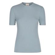 Calvin Klein Räfflad Modal Elastan T-shirt Blue, Dam